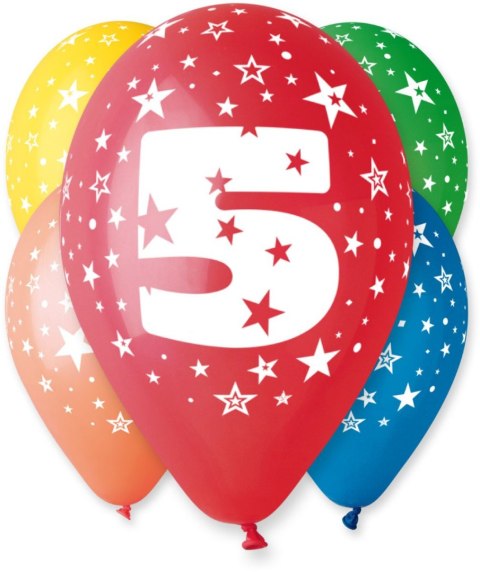 Balon gumowy Godan Z NADRUKIEM 5 szt mix 300mm 12cal (GS110/5) Balon gumowy Godan Z NADRUKIEM 5 szt mix 300mm 12cal (GS110/5)