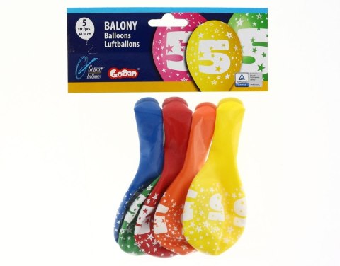 Balon gumowy Godan Z NADRUKIEM 5 szt mix 300mm 12cal (GS110/5) Balon gumowy Godan Z NADRUKIEM 5 szt mix 300mm 12cal (GS110/5)