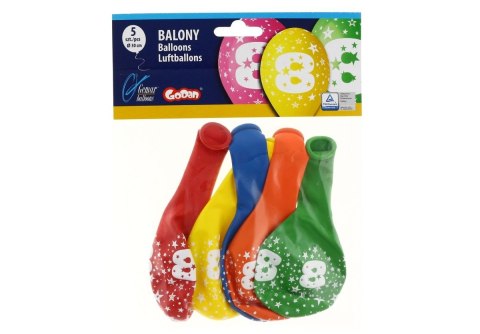 Balon gumowy Godan Z NADRUKIEM 5 szt mix (GS110/8) Balon gumowy Godan Z NADRUKIEM 5 szt mix (GS110/8)