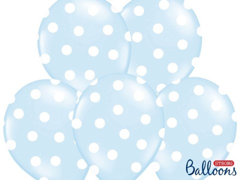 Balon gumowy Partydeco gumowy błekitny w białe kropki 30 cm/6 sztuk niebieski 300mm (SB14P-223-011W-6) Balon gumowy Partydeco gumowy błekitny w białe kropki 30 cm/6 sztuk niebieski 300mm (SB14P-223-011W-6)