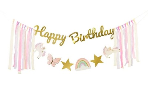 Baner Partydeco Happy Birthday Jednorożec, 230x17.5 cm (GRL120) Baner Partydeco Happy Birthday Jednorożec, 230x17.5 cm (GRL120)