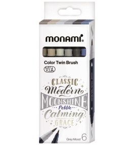 Marker specjalistyczny Monami Grey dwustronny wodny z pędzelkami mix pędzelek końcówka (170-2781)