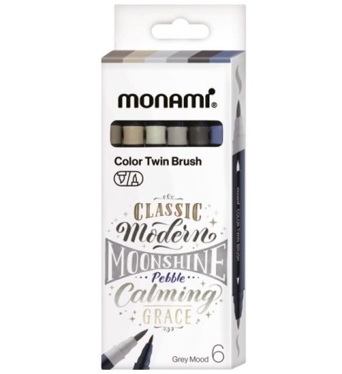 Marker specjalistyczny Monami Grey dwustronny wodny z pędzelkami mix pędzelek końcówka (170-2781) Marker specjalistyczny Monami Grey dwustronny wodny z pędzelkami mix pędzelek końcówka (170-2781)