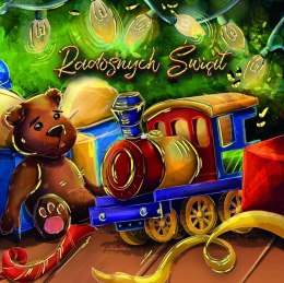 Kartka składana BN KOLEJKA POD CHOINKA kw Henry (5907465667029)