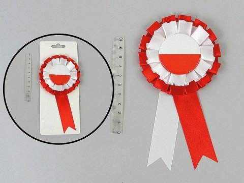Kotylion Polska biało-czerwony Adar (600881) Kotylion Polska biało-czerwony Adar (600881)