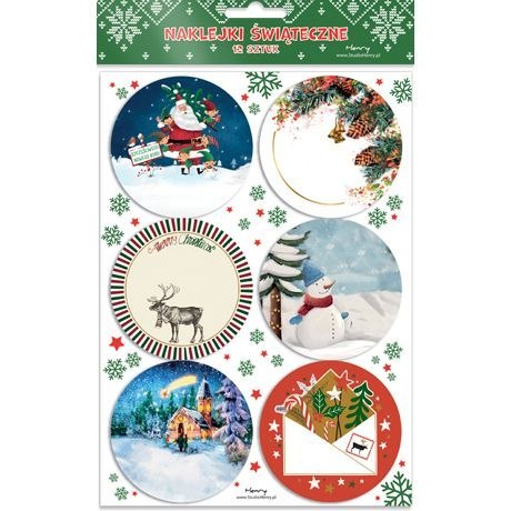 Naklejka (nalepka) Prezentowe Mikołaj z elfami Henry (5905701485628)