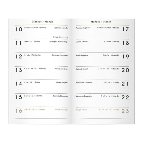 Kalendarz książkowy (terminarz) 5902277358684 9x15,5 kieszonkowy 90mm x 155mm Interdruk (64 STRONY)