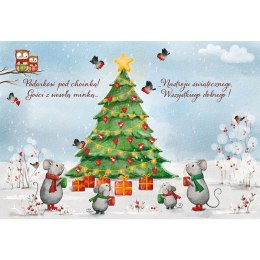 Kartka składana BN CHOINKA NA SANKACH B6 Henry (5905701480616)