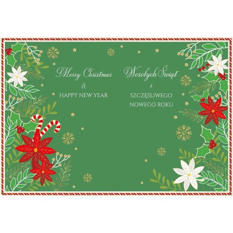 Kartka składana BN SWIATECZNA REKAWICA MERRY CHRISTMAS B6 Henry (5905701480548)