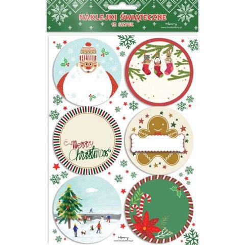 Naklejka (nalepka) Prezentowe Mikołaj z brodą Henry (5905701485604)