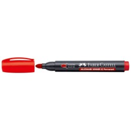 Marker permanentny Faber Castell czerwony okrągła końcówka