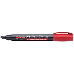 Marker permanentny Faber Castell czerwony ścięta końcówka
