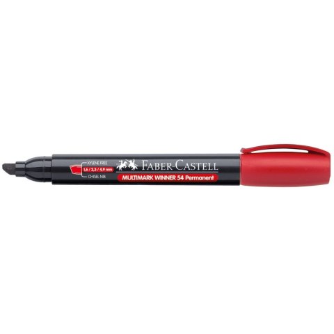 Marker permanentny Faber Castell czerwony ścięta końcówka Marker permanentny Faber Castell czerwony ścięta końcówka