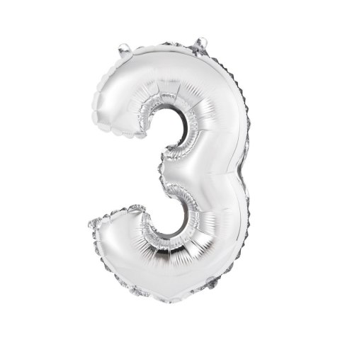 Balon foliowy Godan cyfra 3 srebrny 35 cm (FG-C35S3) Balon foliowy Godan cyfra 3 srebrny 35 cm (FG-C35S3)