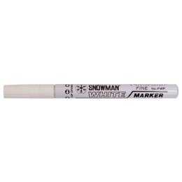Marker olejowy Snowman średni biały biały 1-1,5mm okrągła końcówka
