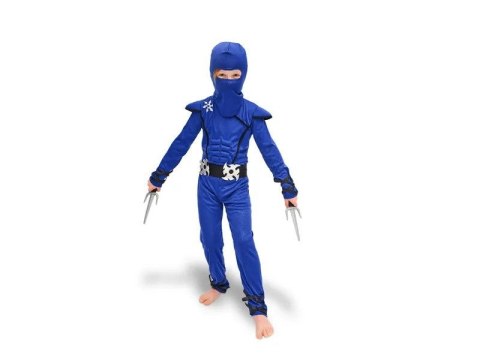 Kostium Partydeco Ninja, niebieski, rozmiar 116-128 cm (STR9-116) Kostium Partydeco Ninja, niebieski, rozmiar 116-128 cm (STR9-116)