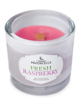 Świeczka ozdobna Pavoncella Classico Fresh Raspberry biała 170g (5905711530967)