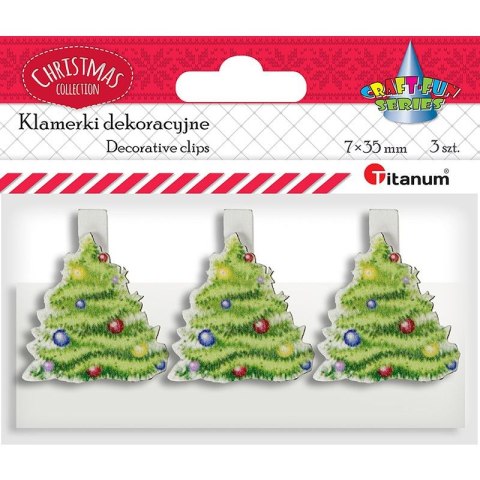 Ozdoba drewniana Titanum Craft-Fun Series klamerki XMAS choinki (AQE19118-4) Ozdoba drewniana Titanum Craft-Fun Series klamerki XMAS choinki (AQE19118-4)