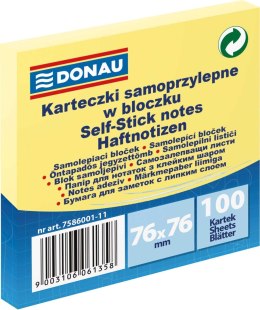 Notes samoprzylepny (karteczki) Donau żółty 100k [mm:] 76x76 (7586001-11)