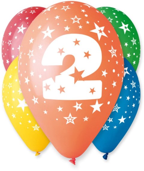 Balon gumowy Godan Z NADRUKIEM 5 szt mix 300mm 12cal (GS110/2) Balon gumowy Godan Z NADRUKIEM 5 szt mix 300mm 12cal (GS110/2)