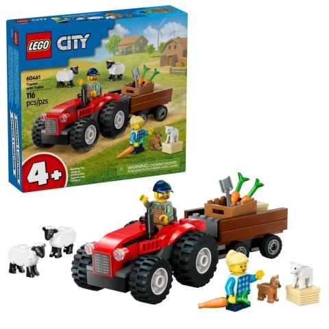 Klocki konstrukcyjne Lego City Czerwony traktor z przyczepą i owcą (60461) Klocki konstrukcyjne Lego City Czerwony traktor z przyczepą i owcą (60461)