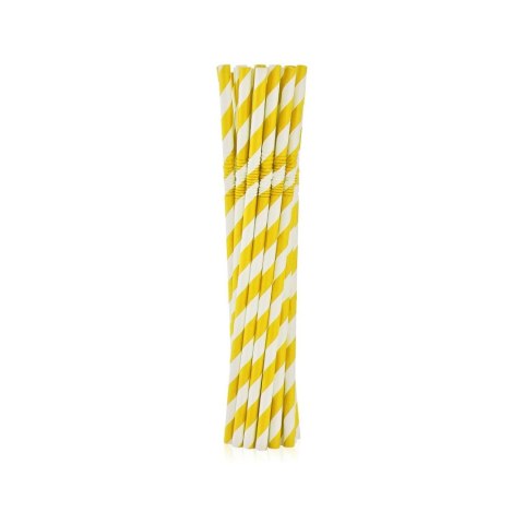 Słomka Godan papierowe, łamane, żółte paski 6x200 mm/12szt. 12 szt (RP-LT12) Słomka Godan papierowe, łamane, żółte paski 6x200 mm/12szt. 12 szt (RP-LT12)