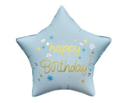 Balon foliowy Godan Happy Birthday, gwiazda matowa j. niebieska 18cal (FG-GHMN)