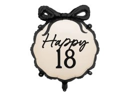Balon foliowy pastylka Happy 18, 47,5x45 cm 18cal Partydeco (FB266-18)