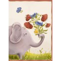 Kartka składana KARNET B8 słoń z bukietem Henry (5905701484287)