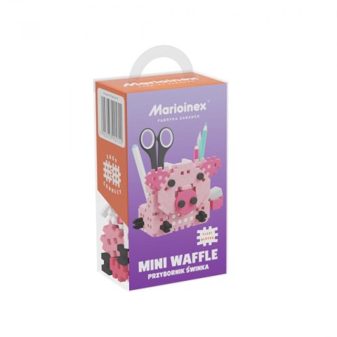 Klocki konstrukcyjne Marioinex Mini Waffle 70 elementów przybornik świnka Klocki konstrukcyjne Marioinex Mini Waffle 70 elementów przybornik świnka