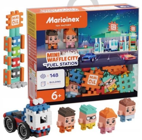 Klocki konstrukcyjne Marioinex Mini Waffle City 148 elementów stacja benzynowa Klocki konstrukcyjne Marioinex Mini Waffle City 148 elementów stacja benzynowa