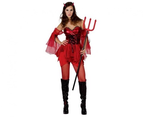 Kostium Grzeszna Diablica (sukienka z rękawami, rogi), rozm. M Godan (SL-DBLM)