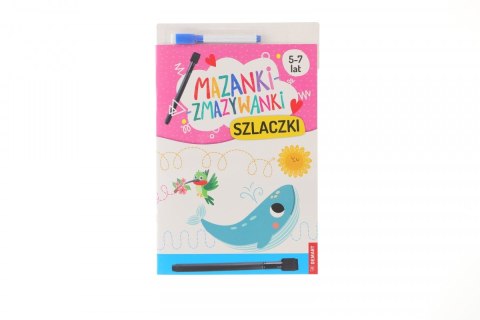 Książeczka edukacyjna Mazanki-zmazywanki. Kolorowe szlaczki. Ćwiczenia z pisakiem Demart Książeczka edukacyjna Mazanki-zmazywanki. Kolorowe szlaczki. Ćwiczenia z pisakiem Demart