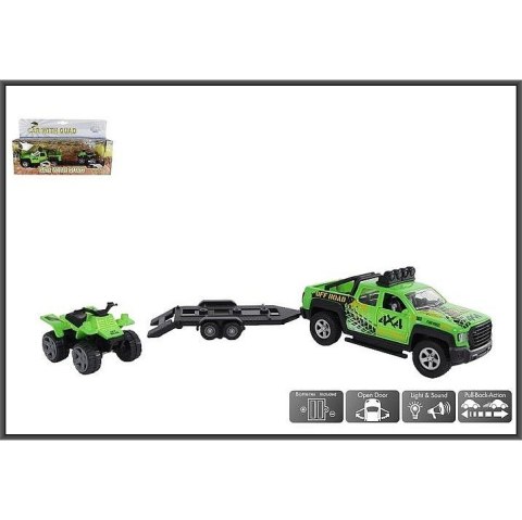 Samochód Hipo metalowy z przyczepą + quad (510220) Samochód Hipo metalowy z przyczepą + quad (510220)