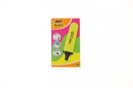 Zakreślacz Bic FLAT HIGHLIGHTER 12 szt 3086123742864 żółty (517962 neon żółty)