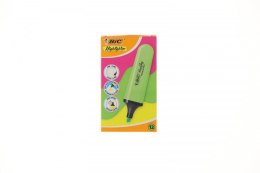 Zakreślacz Bic FLAT HIGHLIGHTER 12 szt 3086123742888 zielony (517964 neon zielony)