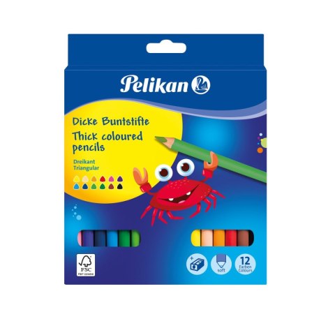 Kredki ołówkowe Pelikan Jumbo 700160 12 kol. (300001182) Kredki ołówkowe Pelikan Jumbo 700160 12 kol. (300001182)