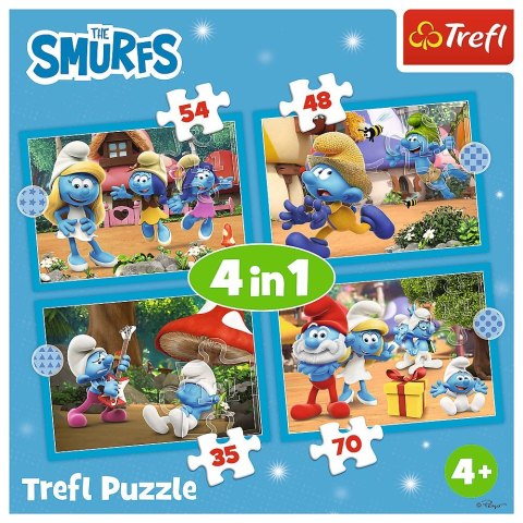 Puzzle Smerfy Wioska Smerfów 4w1 el. Trefl (34656)