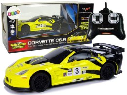 Samochód Lean R/C 1:24 Corvette Żółte C6.R 2.4 G Światła (9734)