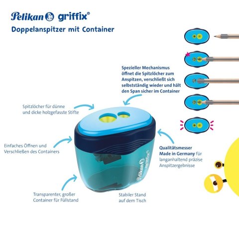 Temperówka Griffix niebieska niebieski plastikowa Pelikan (300008246)