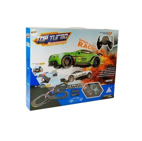 Tor wyścigowy Lean 1:43 2 Autka Top Turbo Światła 7,6 m długości (6949) Tor wyścigowy Lean 1:43 2 Autka Top Turbo Światła 7,6 m długości (6949)