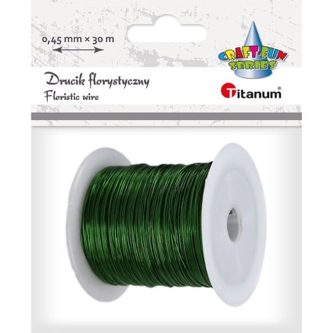 Drucik florystyczny Titanum Craft-Fun Series 0,45mm x 30m zielony (PJ499) Drucik florystyczny Titanum Craft-Fun Series 0,45mm x 30m zielony (PJ499)
