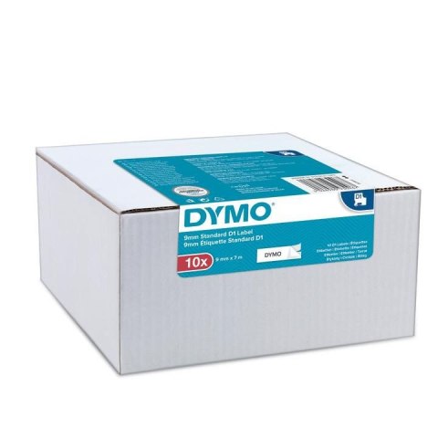 Taśma Dymo D1 9mm x 7m biała/czarny nadruk Taśma Dymo D1 9mm x 7m biała/czarny nadruk