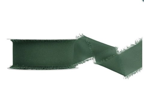 Wstążka Titanum Craft-Fun Series szyfonowa strzępiona 40x10 [mm x m] zielony butelkowy (WJ40-10-012B)