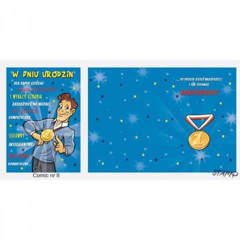 Kartka składana Ev-corp Comic Urodzinowy dla chłopaka B6 (STKC-008) Kartka składana Ev-corp Comic Urodzinowy dla chłopaka B6 (STKC-008)