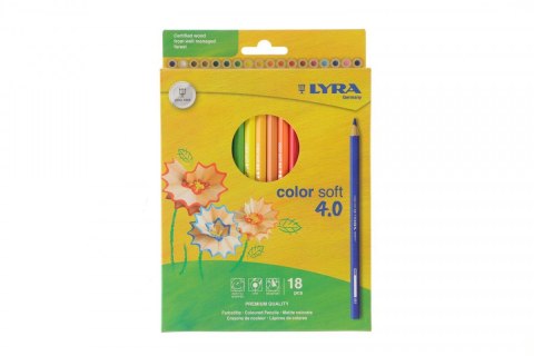 Kredki ołówkowe Lyra SOFT 4.0 18 kol. (L2421180)