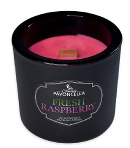 Świeczka ozdobna Pavoncella Classico Fresh Raspberry czarna 170g (5905711530950)