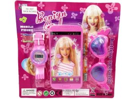 Telefon zabawkowy Cabo Toys + zegarek cyfrowy + okulary dla dziewczynki (L3618)