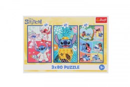 Puzzle Trefl Stitch Świat Stitcha 3x80 el. (34885)