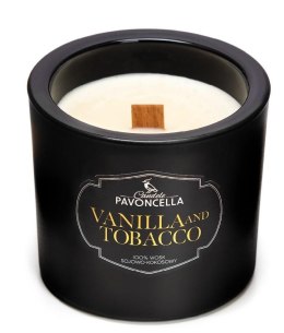 Świeczka ozdobna Pavoncella Classico Vanilla and Tabacco czarna 170g (5905711530394)